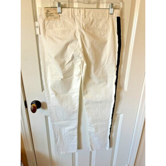 NWT Gap Broken in Straight Kacki White Pants w/ Tuxedo Stripe Pockets Size 4 - Picture 5 of 10